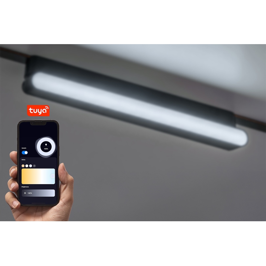 Rabalux - LED Dimmable φωτιστικό οροφής για μονοφασική ράγα LED/13W/24V 2700-5500K Wi-Fi Tuya 33 cm μαύρο