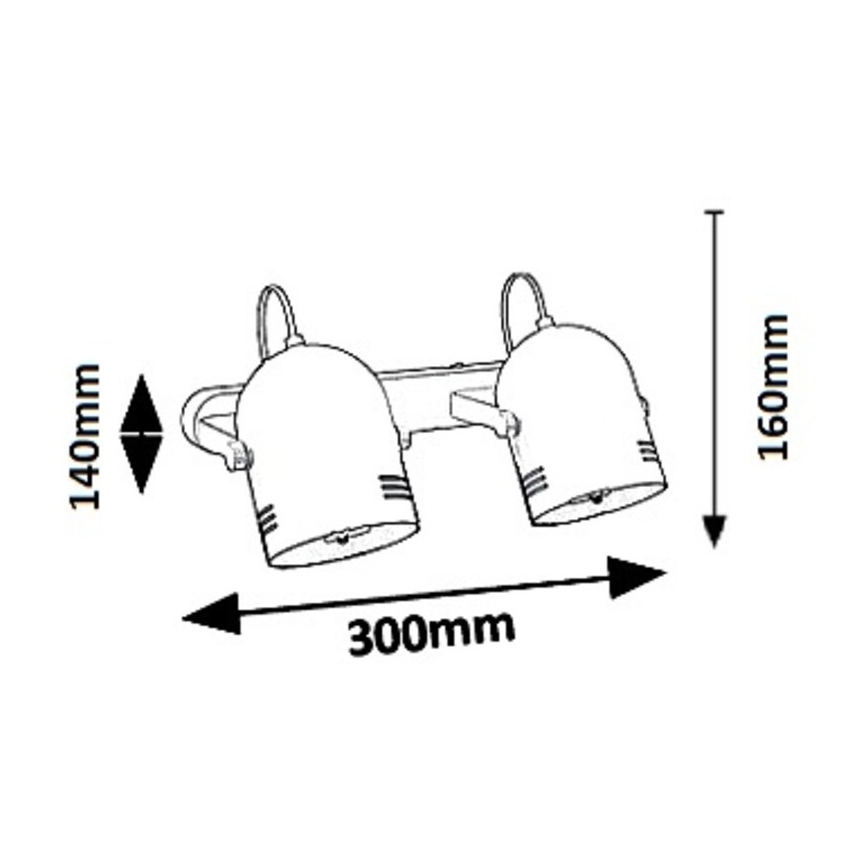Rabalux - Φωτιστικό σποτ MINUET 2xE14/40W/230V