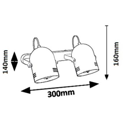 Rabalux - Φωτιστικό σποτ MINUET 2xE14/40W/230V