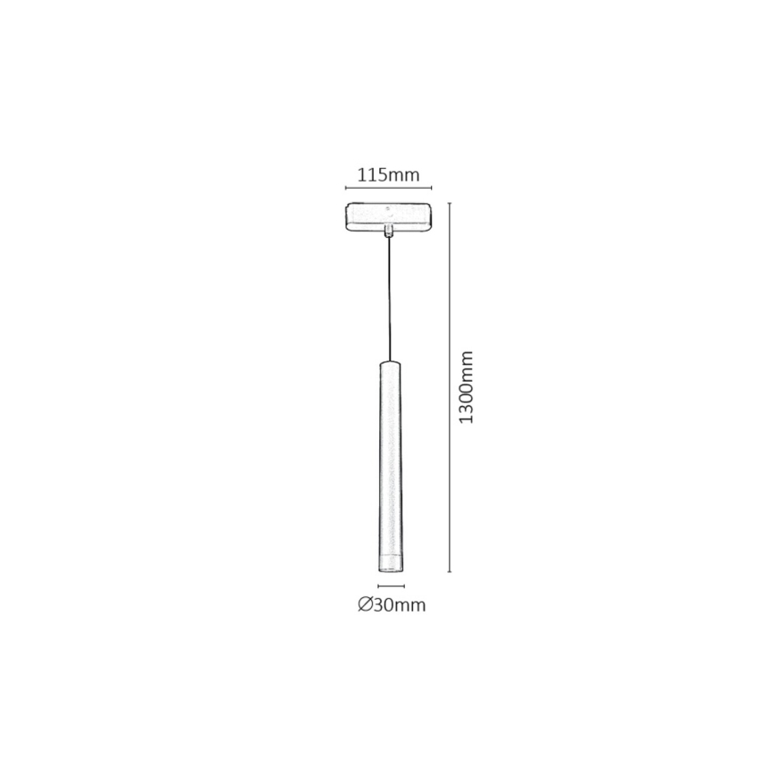 Rabalux - Led Dimmable κρεμαστό φωτιστικό οροφής για 1-φασική ράγα LED/5W/24V 2700-5500K Wi-Fi Tuya μαύρο