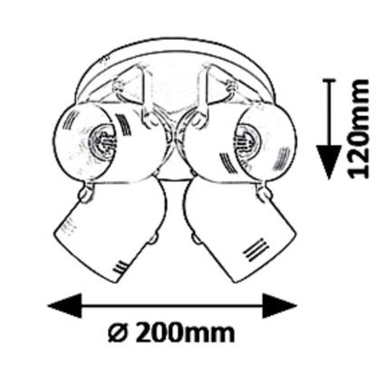 Rabalux 7014 - Φωτιστικό σποτ MINUET 4xE14/40W/230V
