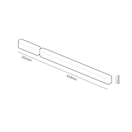 Rabalux - Τροφοδοτικό ράγας για φωτιστικά 80W/230V 10,2 + 41 cm μαύρο