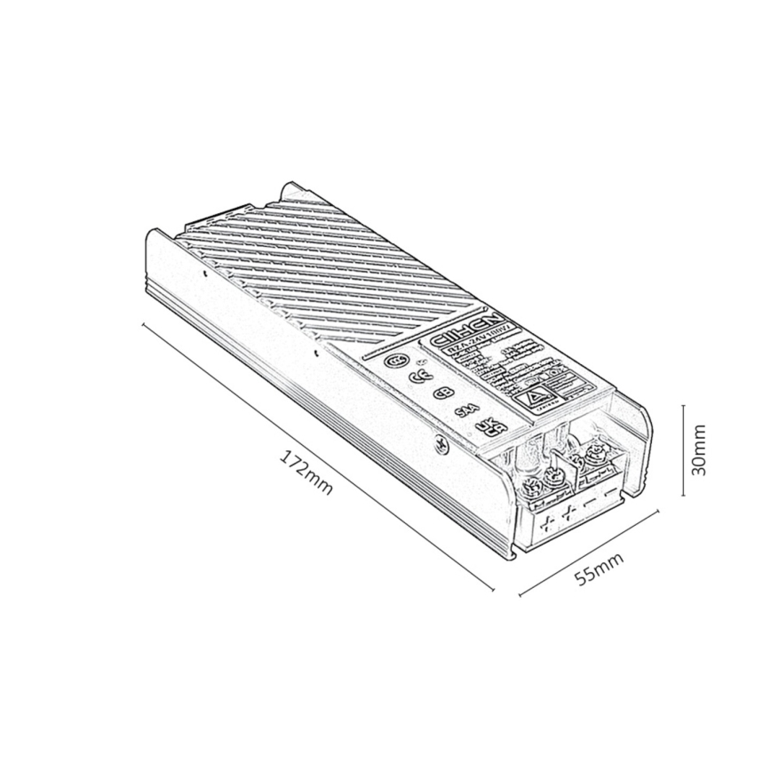 Rabalux - Χωνευτό power παροχή για φωτιστικά in ράγας 100W/230V