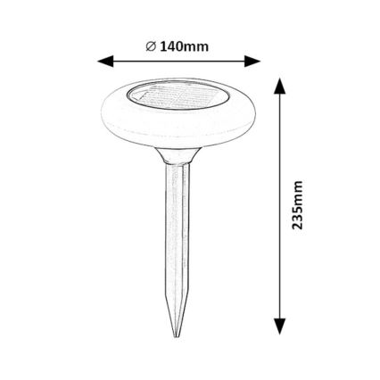 Rabalux - LED RGB Ηλιακό φωτιστικό LED/0,6W/3,7V IP65