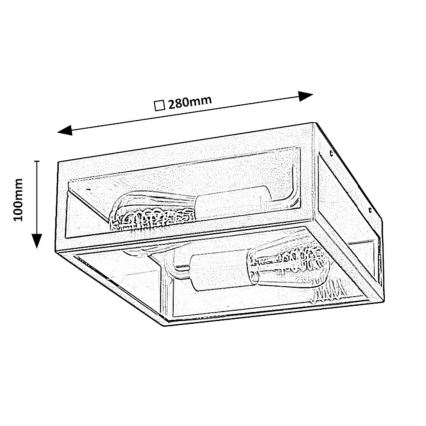 Rabalux - Φωτιστικό οροφής εξωτερικού χώρου 2xE27/60W/230V IP23