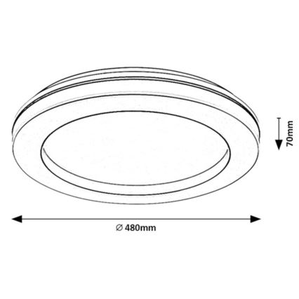 Rabalux - LED Dimmable φωτιστικό οροφής LED/47W/230V 3000-6500K + τηλεχειριστήριο