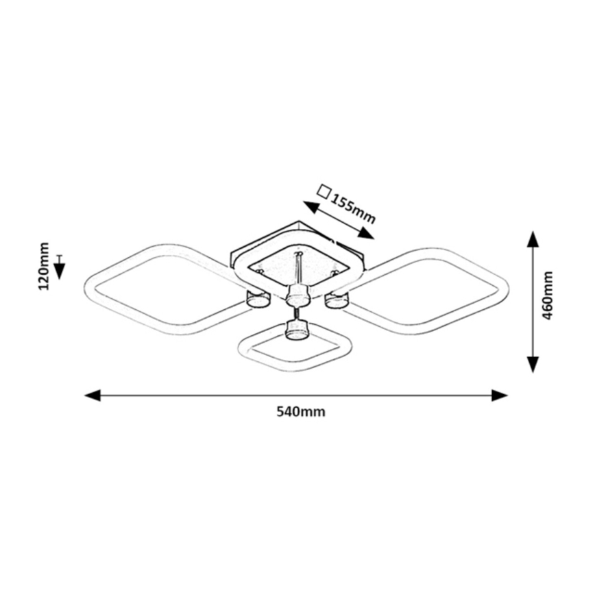 Rabalux - Ρυθμιζόμενο LED φωτιστικό οροφής LED/47W/230V 3000/4000/6000K + τηλεχειριστήριο 46x54 cm