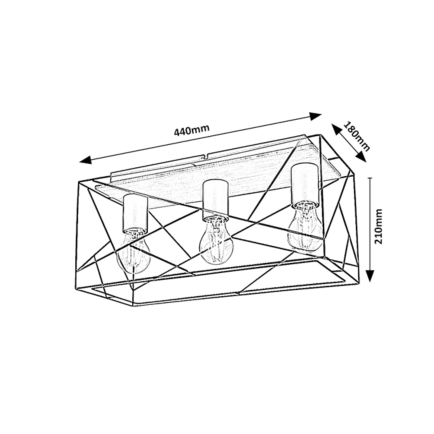 Rabalux - Φωτιστικό οροφής 3xE27/40W/230V
