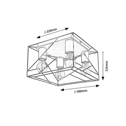 Rabalux - Φωτιστικό οροφής 4xE27/40W/230V