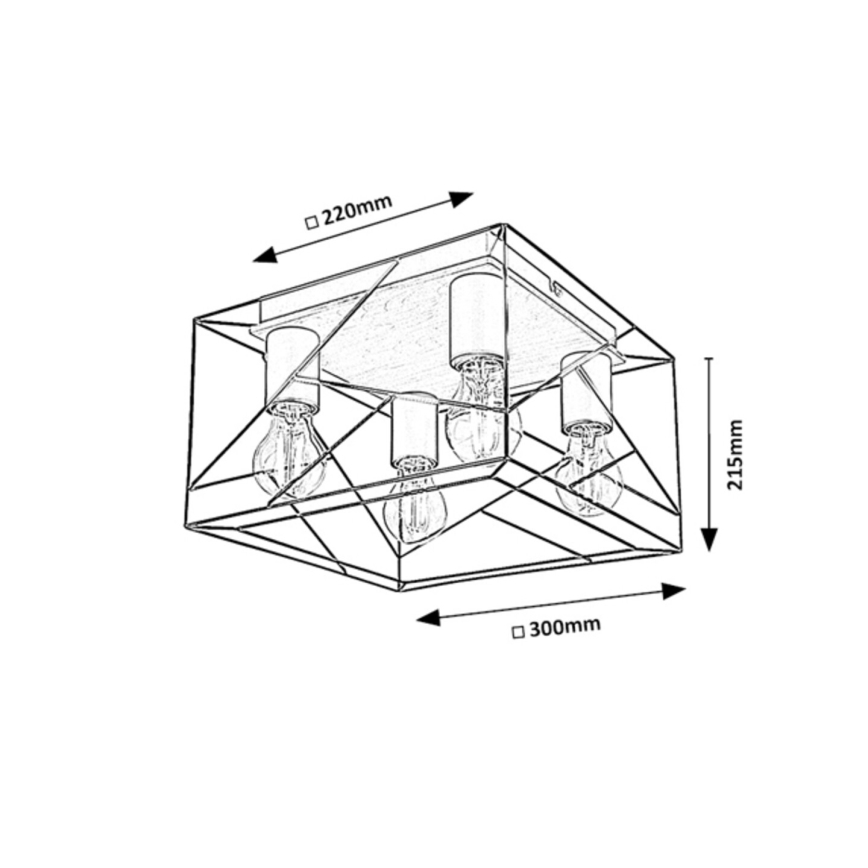 Rabalux - Φωτιστικό οροφής 4xE27/40W/230V