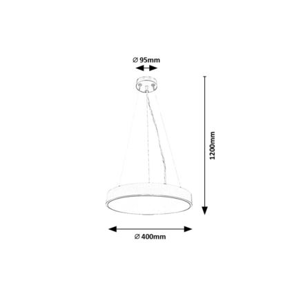 Rabalux - Πολύφωτο LED με συρματόσχοινο LED/36W/230V 3000K μαύρο