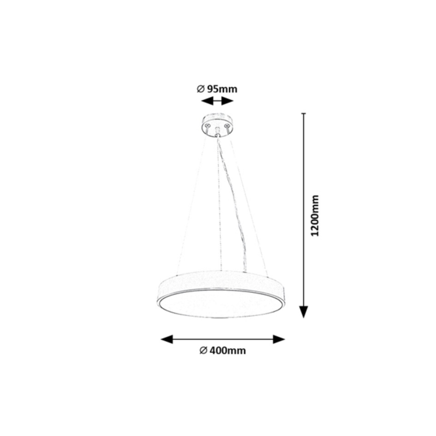 Rabalux - Πολύφωτο LED με συρματόσχοινο LED/36W/230V 4000K ασήμι