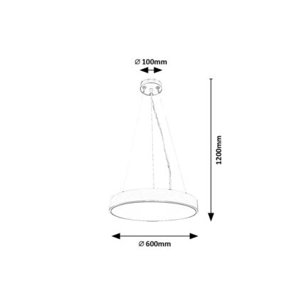 Rabalux - Led Dimmable κρεμαστό φωτιστικό οροφής LED/60W/230V 3000-6000K μαύρο + τηλεχειριστήριο