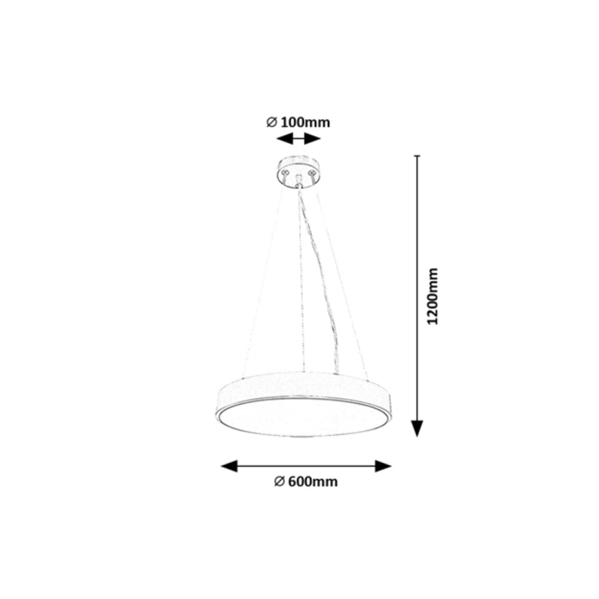 Rabalux - Led Dimmable κρεμαστό φωτιστικό οροφής LED/60W/230V ασήμι 3000-6000K + τηλεχειριστήριο