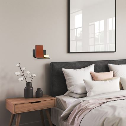 Rabalux - LED Φωτιστικό τοίχου με ράφι και USB portem LED/6W/230V 3000K