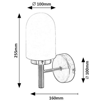 Rabalux - Επιτοίχιο φωτιστικό μπάνιου 1xE14/10W/230V IP44 μπρονζέ