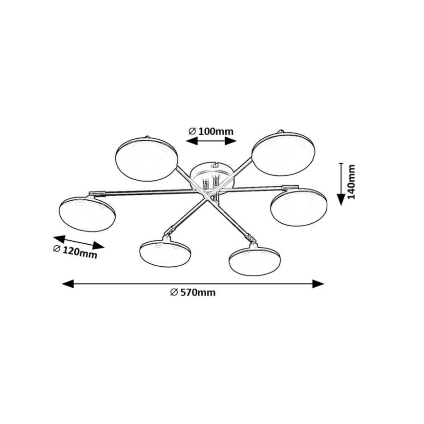 Rabalux - LED Πλαφονιέρα οροφής 6xLED/4W/230V 3000K μαύρο