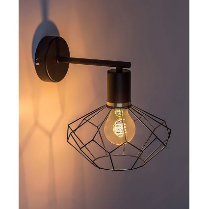 Rabalux - Φωτιστικό τοίχου 1xE27/40W/230V διάμετρος 20 cm μαύρο