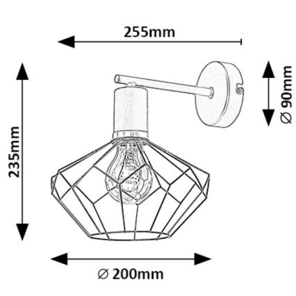 Rabalux - Φωτιστικό τοίχου 1xE27/40W/230V διάμετρος 20 cm μαύρο