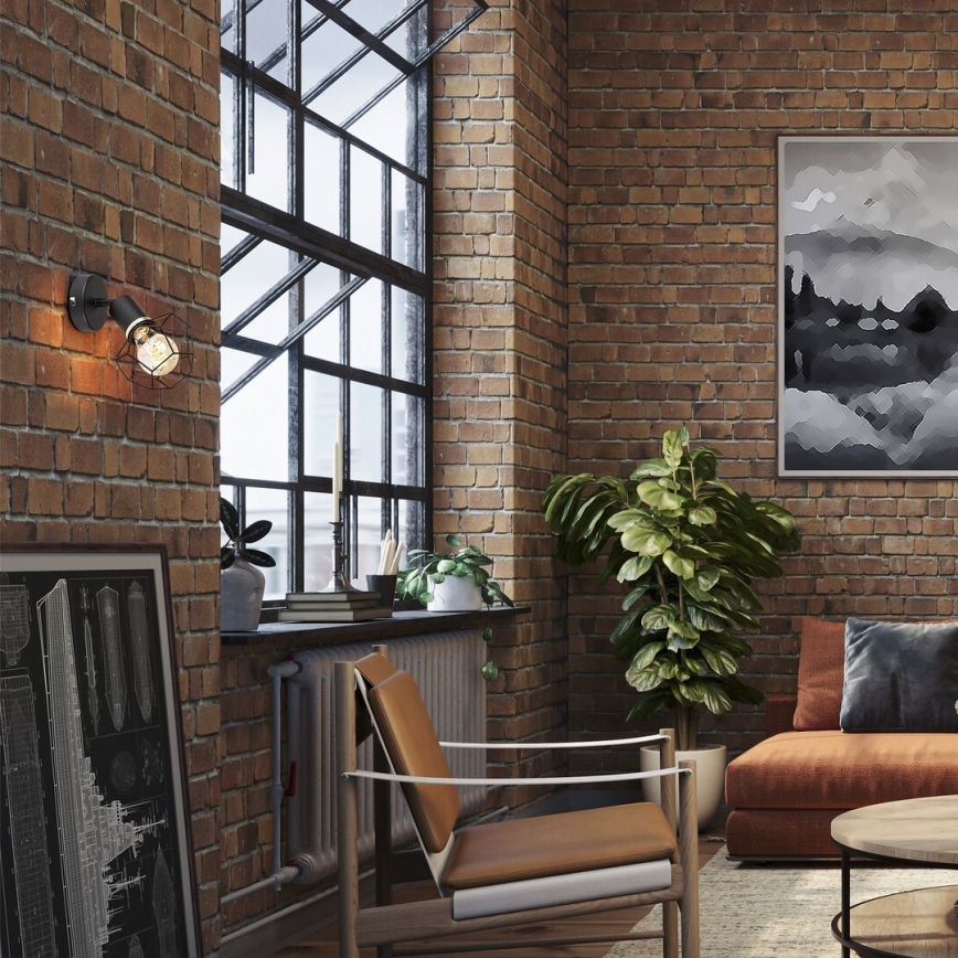 Rabalux - Φωτιστικό τοίχου 1xE27/40W/230V διάμετρος 12 cm μαύρο