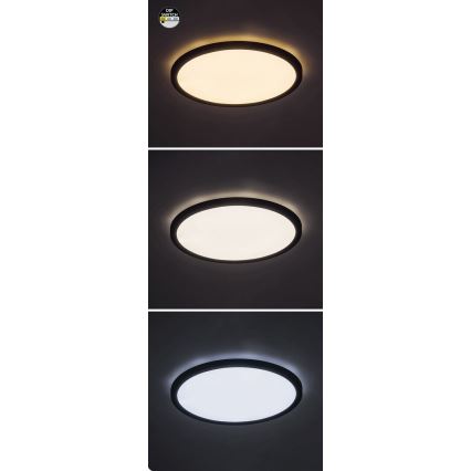 Rabalux - Φωτιστικό οροφής LED LED/24W/230V 3000/4000/6000K διάμετρος 29 cm μαύρο
