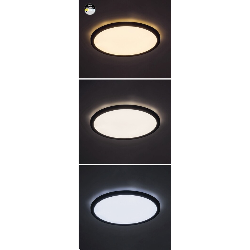 Rabalux - Φωτιστικό οροφής LED LED/24W/230V 3000/4000/6000K διάμετρος 29 cm μαύρο