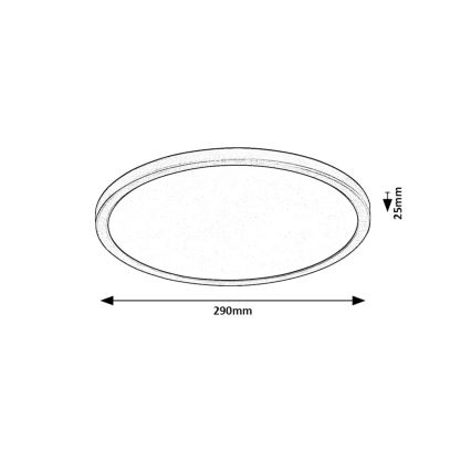 Rabalux - Φωτιστικό οροφής LED LED/24W/230V 3000/4000/6000K διάμετρος 29 cm μαύρο