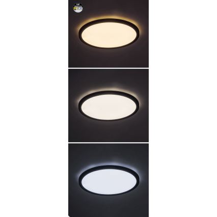 Rabalux - LED Οροφιαίο φωτιστικό LED/36W/230V 3000/4000/6000K διάμ. 40 εκ. μαύρο