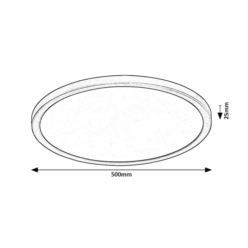 Rabalux - Φωτιστικό οροφής LED LED/36W/230V 3000/4000/6000K διάμετρος 50 cm μαύρο