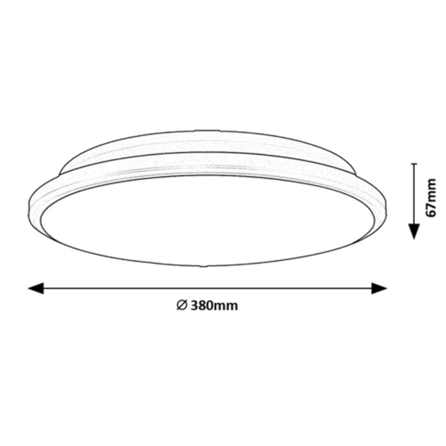 Rabalux - LED Οροφωτιστικό LED/24W/230V 3000K μαύρο 38 εκ.