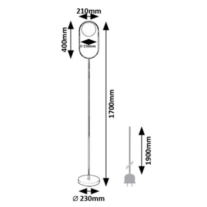 Rabalux - Επιδαπέδια λάμπα 1xE27/20W/230V