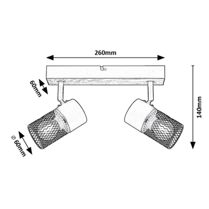 Rabalux - Φωτιστικό σποτ 2xE14/40W/230V δρυς