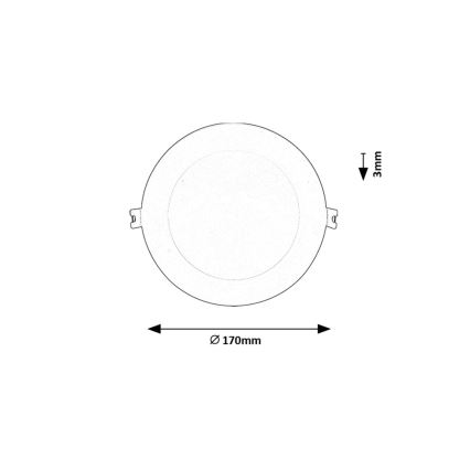 Rabalux - Χωνευτό Φωτιστικό LED LED/12W/230V 3000K διάμετρος 17 cm λευκό
