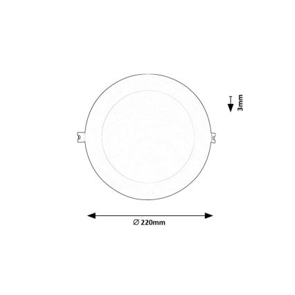 Rabalux - Χωνευτό Φωτιστικό LED LED/18W/230V 3000K διάμετρος 22 cm λευκό