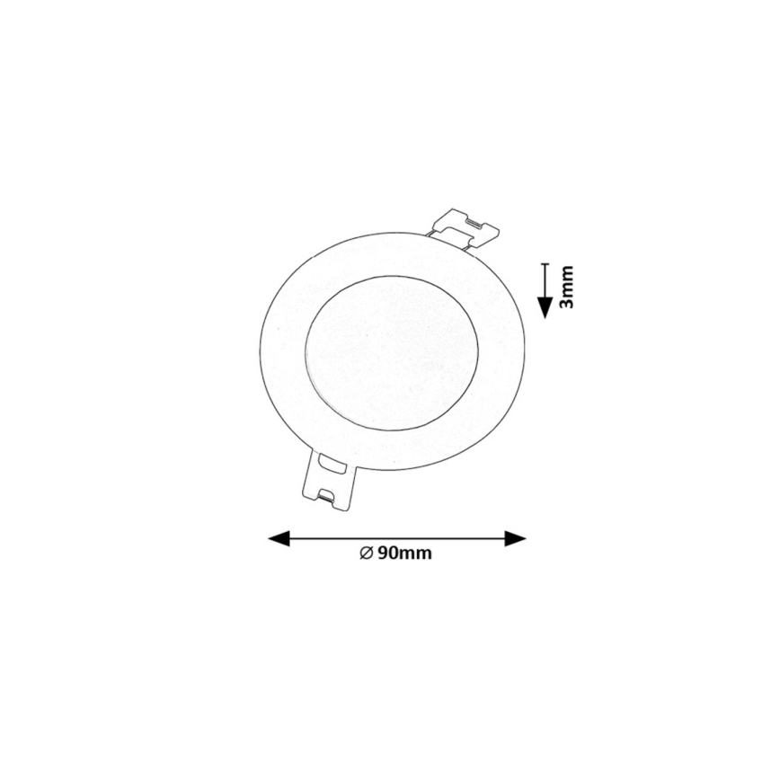 Rabalux - Χωνευτό Φωτιστικό LED LED/3W/230V διάμετρος 9 cm μαύρο