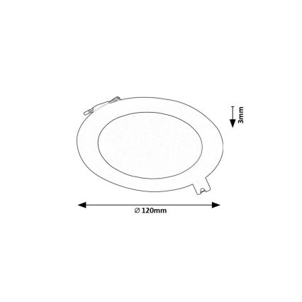 Rabalux - Χωνευτό Φωτιστικό LED LED/6W/230V 3000K διάμετρος 12 cm μαύρο