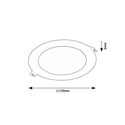 Rabalux - Χωνευτό Φωτιστικό LED LED/12W/230V διάμετρος 17 cm μαύρο