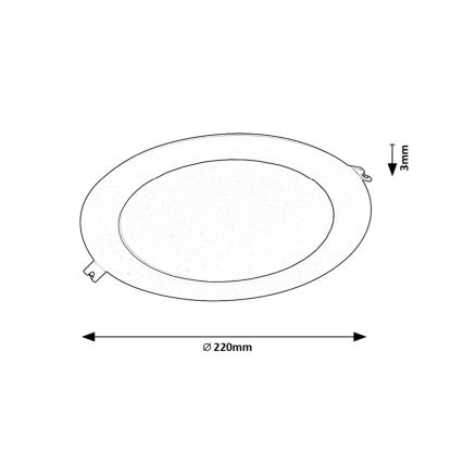 Rabalux - Χωνευτό Φωτιστικό LED LED/18W/230V διάμετρος 22 cm μαύρο
