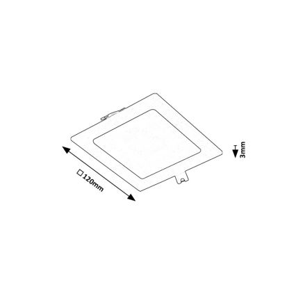 Rabalux - Χωνευτό Φωτιστικό LED LED/6W/230V 12x12 cm μαύρο