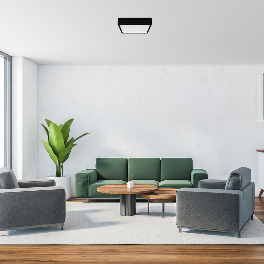 Rabalux - Φωτιστικό οροφής LED LED/22W/230V 3000/4000/6000K 21x21 cm μαύρο