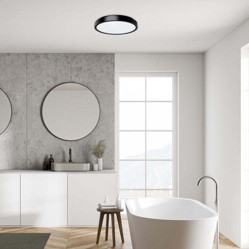 Rabalux - Φωτιστικό οροφής μπάνιου LED LED/48W/230V IP44 4000K διάμετρος 42 cm μαύρο