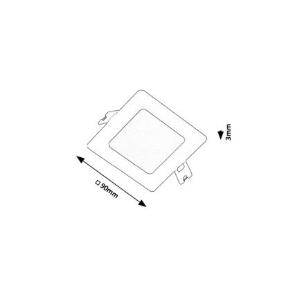 Rabalux - Χωνευτό Φωτιστικό LED LED/3W/230V 9x9 cm μαύρο