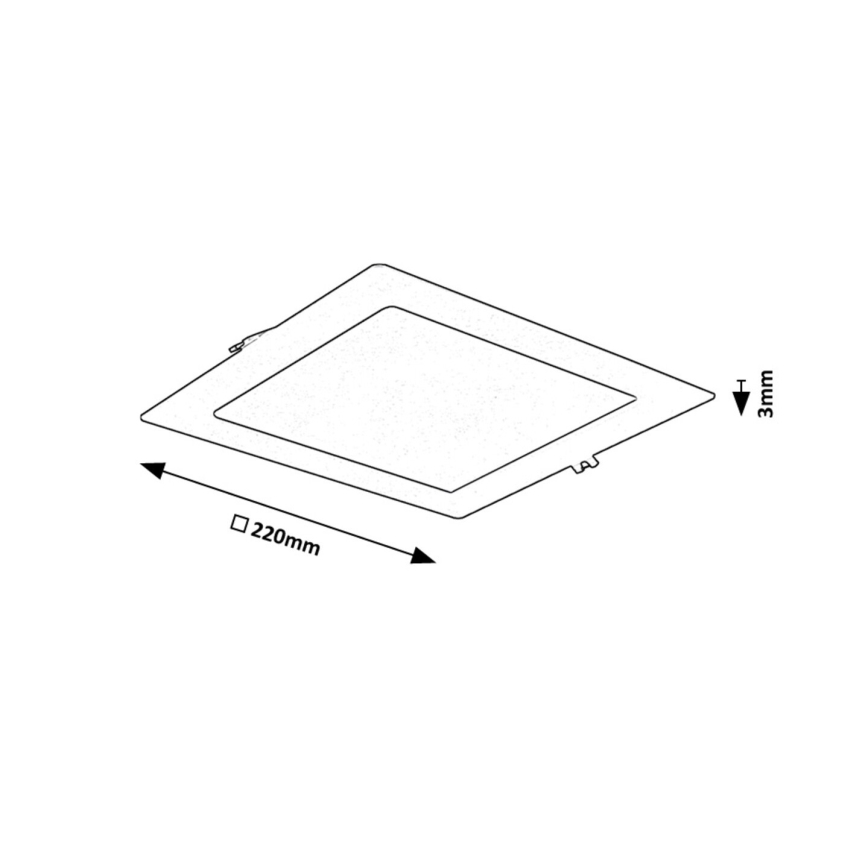 Rabalux - Χωνευτό Φωτιστικό LED LED/18W/230V 22x22 cm μαύρο