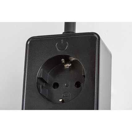 Rabalux - Ρυθμιζόμενο επιτοίχιο φωτιστικό LED/4W/230V με θύρα USB και βύσμα για πρίζα, μαύρο