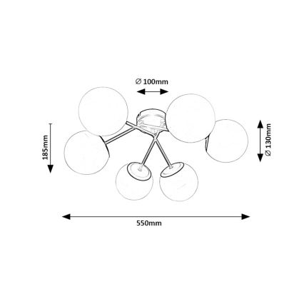 Rabalux - Πλαφονιέρα οροφής 6xE14/20W/230V