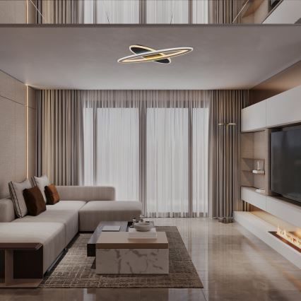 Rabalux - LED Dimmable φωτιστικό οροφής LED/70W/230V 3000/4000/6000K μαύρο + τηλεχειριστήριο