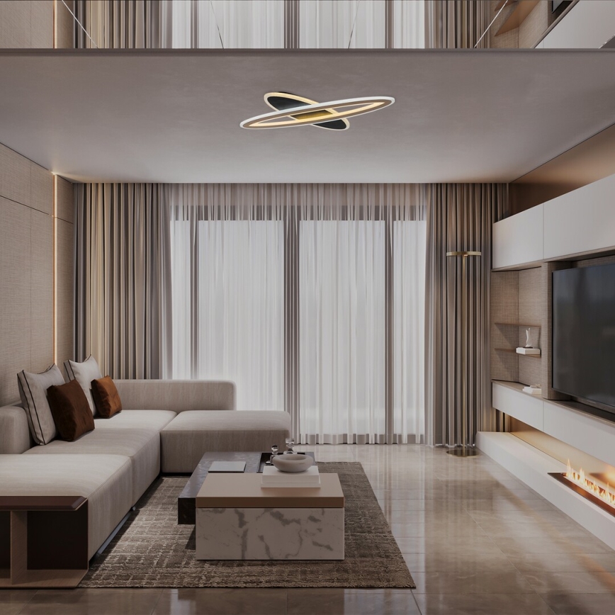 Rabalux - LED Dimmable φωτιστικό οροφής LED/70W/230V 3000/4000/6000K μαύρο + τηλεχειριστήριο
