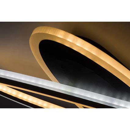 Rabalux - LED Dimmable φωτιστικό οροφής LED/70W/230V 3000/4000/6000K μαύρο + τηλεχειριστήριο