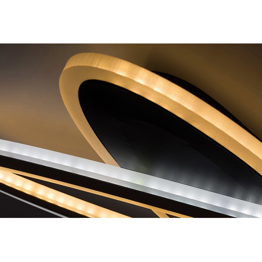 Rabalux - LED Dimmable φωτιστικό οροφής LED/70W/230V 3000/4000/6000K μαύρο + τηλεχειριστήριο