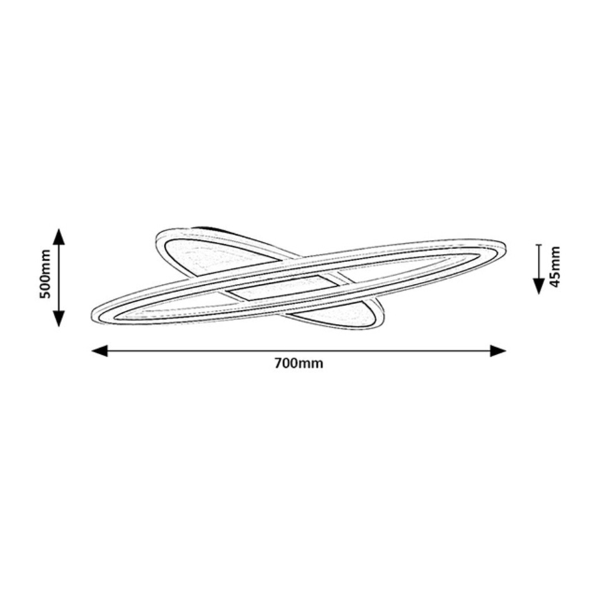 Rabalux - Ρυθμιζόμενο φωτιστικό οροφής LED/70W/230V 3000/4000/6000K μαύρο + τηλεχειριστήριο Ø 70 cm